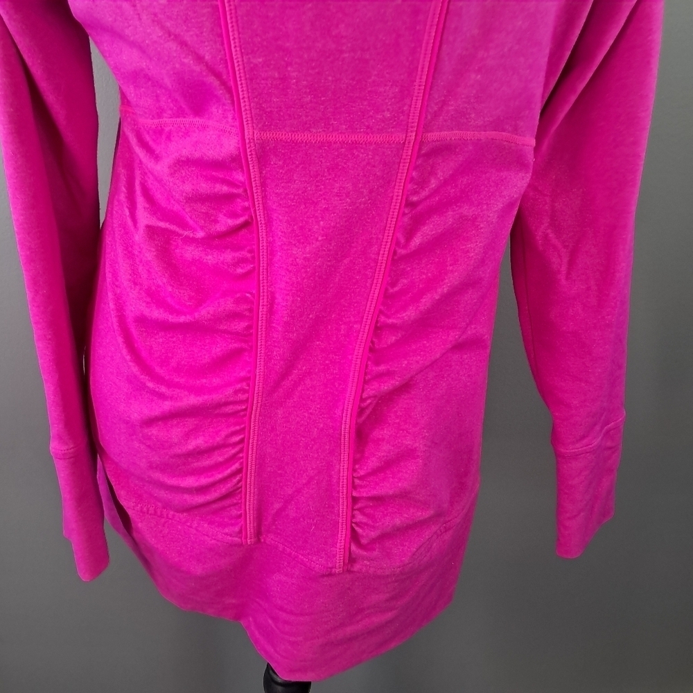 Athleta Rishi Yoga Pink Zip Up Sweatshirt Jacket Hoodie Hot Pink Size Small - Picture 6 of 11
